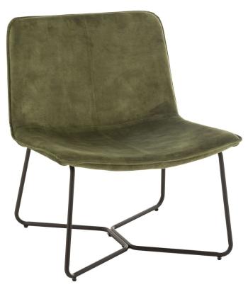 Zelené sametové křeslo Lounge Isabel Green - 71*68*78cm 19519