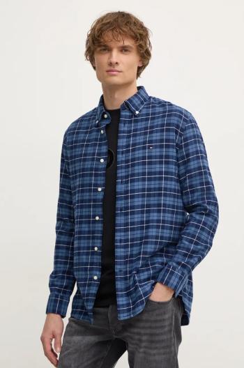 Bavlněná košile Tommy Hilfiger tmavomodrá barva, regular, s límečkem button-down, MW0MW37207