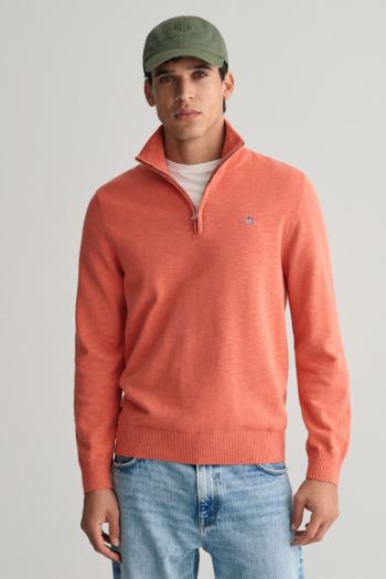 SVETR GANT COTTON FLAMME HALF ZIP SUNSET PINK