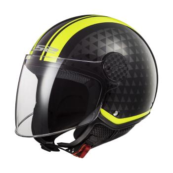 Moto přilba LS2 OF558 Sphere Lux  Crush Black H-V Yellow  S (55-56)