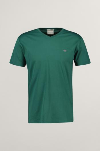 TRIČKO GANT SLIM SHIELD V-NECK T-SHIRT WOODY GREEN