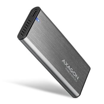 Külső merevlemez ház AXAGON EEM2-SG2, M.2 NVMe & SATA screwless RAW box, gray, SuperSpeed USB-C 10 Gbps