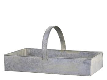 Dekorační plechový zinkový antik box podnos s rukojetí - 54*32*10 cm 64069500 (64695-00)