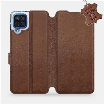 Kožené flip pouzdro na mobil Samsung Galaxy M12 - Hnědé -  Brown Leather (5903516735204)