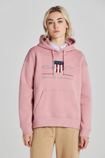 MIKINA GANT REL ARCHIVE SHIELD HOODIE CALIFORNIA PINK MELANGE