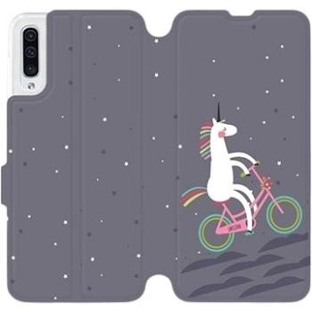 Flipové pouzdro na mobil Samsung Galaxy A50 - V024P Jednorožec na kole (5903226860678)