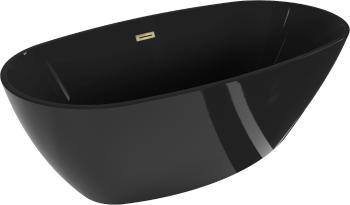 MEXEN/S - Eris voľne stojaca vaňa 170 x 80, čierna, sifón a prepad zlatá 53441708070-50