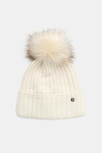 Detská čiapka s prímesou vlny Jamiks BELIZE II béžová farba biela, JZH241