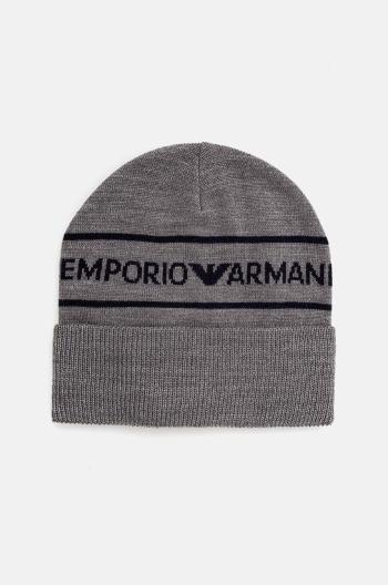 Dětská vlněná čepice Emporio Armani šedá barva, 404707 4F490