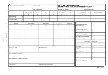Tiskopis Záznam o době řízení vozidla a bezp.přest.A4 100 listů čísl. OPTYS