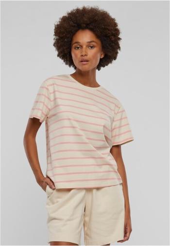 Urban Classics Ladies Striped Boxy Tee lemonadepink/whitesand - XS