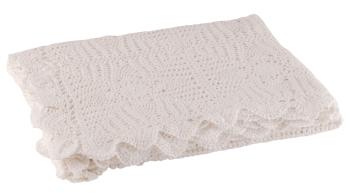 Bílý bavlněný krajkový ubrus Lace white - 200*135cm 23059