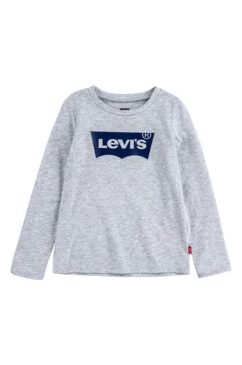 Dětské tričko s dlouhým rukávem Levi's šedá barva