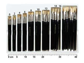 Sada plochách štětců velikosti 0 až 16  - 108 ks - MFP Paper