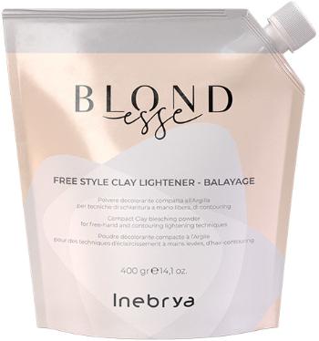 Inebrya Zesvětlující pudr na vlasy s neutrálními pigmenty a jílem Blondesse (Free Style Clay Lightener - Bayalage) 400 g