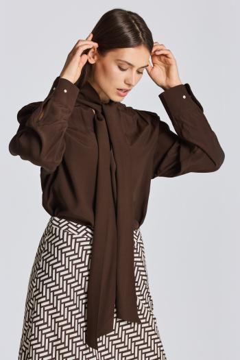 KOŠILE GANT D2. BOW BLOUSE RICH BROWN