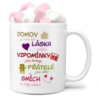 Hrnek Domov, láska a smích (Náplň hrníčku: Marshmallow)