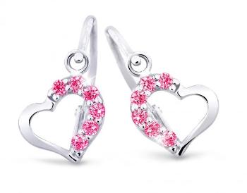 Cutie Jewellery Něžné dětské náušnice z bílého zlata C2757-10-X-2 fuchsiová