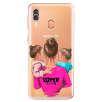 Odolné silikonové pouzdro iSaprio - Super Mama - Two Girls - Samsung Galaxy A40