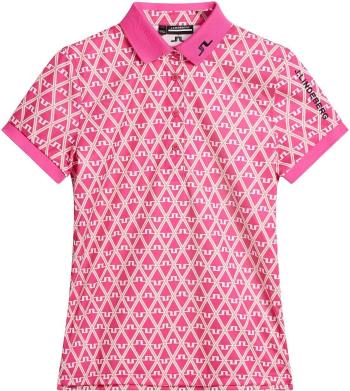 J.Lindeberg Tour Tech Print Womens Fuchsia Purple L Polo košile