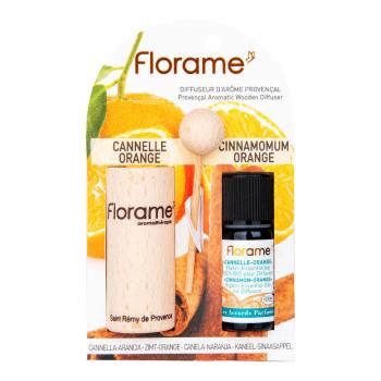 Difuzér provensálský dřevěný + éterický olej Skořice-pomeranč 10 ml BIO   FLORAME