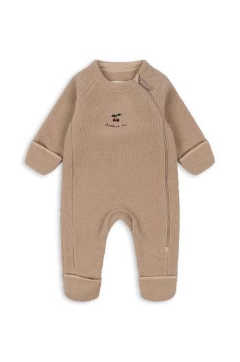 Kojenecké body Konges Sløjd SAFA ONESIE GRS hnědá barva, KS101294