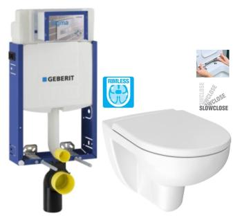 GEBERIT KOMBIFIX ECO, nádržka UP 320 bez tlačítka + WC JIKA LYRA PLUS RIMLESS + SEDÁTKO DURAPLAST SLOWCLOSE 110.302.00.5 LY2