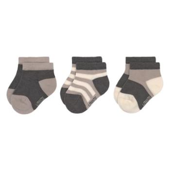 LÄSSIG Dětské ponožky do tenisek 3-pack anthracite taupe