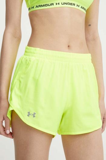 Běžecké šortky Under Armour Fly By žlutá barva, high waist