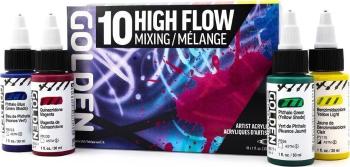 Golden Artist Colors High Flow Mixing Sada akrylových barev 10 x 30 ml