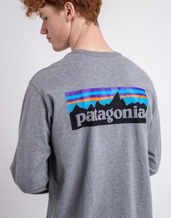 Tričko Patagonia M's L/S P-6 Logo Responsibili-Tee Gravel Heather