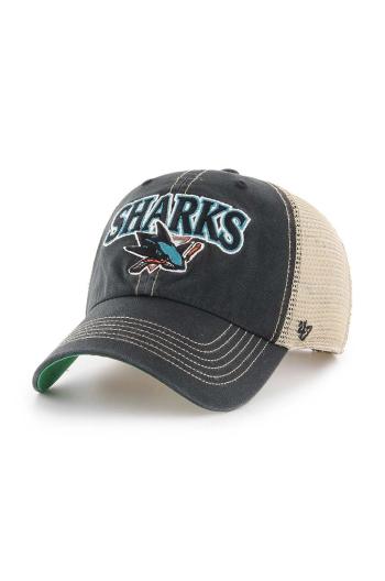 Kšiltovka 47brand NHL San Jose Sharks černá barva, s aplikací, H-TSCLA22LAP-VB