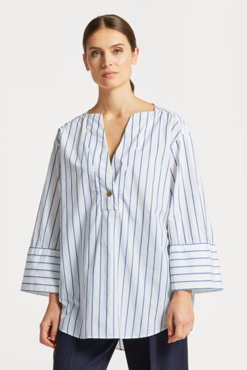 KOŠILE GANT RELAXED POPOVER STRIPED SHIRT WHITE