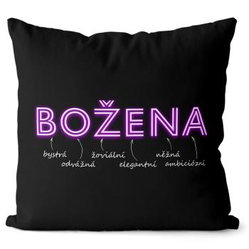 Polštář Ženská jména - NEON (Velikost: 55 x 55 cm, Jméno: Božena)