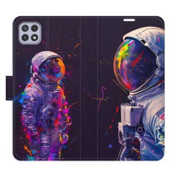 Flipové pouzdro iSaprio - Neon Astronaut 02 - Samsung Galaxy A22 5G