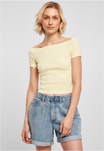 Urban Classics Ladies Off Shoulder Rib Tee softyellow - XL