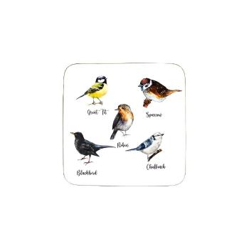 6ks pevné korkové podtácky ptáčci Garden birds  - 10*10*0,4cm SCOZTV