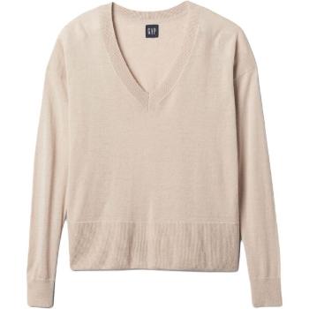 GAP LS LINEN SPLIT Dámský svetr, béžová, velikost