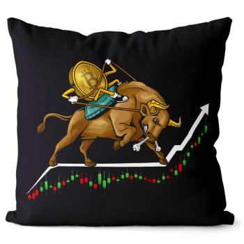 Polštář Bitcoin bull (Velikost: 55 x 55 cm)