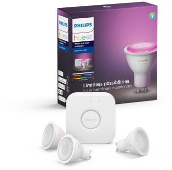 LED izzó Philips Hue White and Color ambiance 5.7W GU10 starter kit