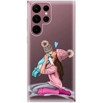 iSaprio Kissing Mom - Brunette and Boy pro Samsung Galaxy S22 Ultra 5G (kmbruboy-TPU3-S22U-5G)