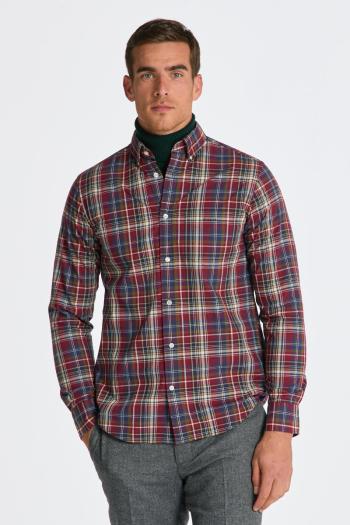 KOŠILE GANT REG POPLIN MEDIUM CHECK SHIRT PLUMPED RED