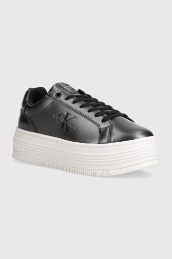 Sneakers boty Calvin Klein Jeans BOLD PLATF LOW LACE LTH ML MTL černá barva, YW0YW01464