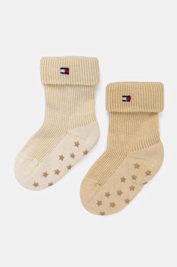 Dětské ponožky Tommy Hilfiger 2-pack béžová barva, 701229882