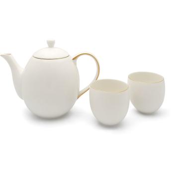 Čajová souprava CANTERBURY 1,2 l, sada 3 ks, bílá, porcelán, Bredemeijer