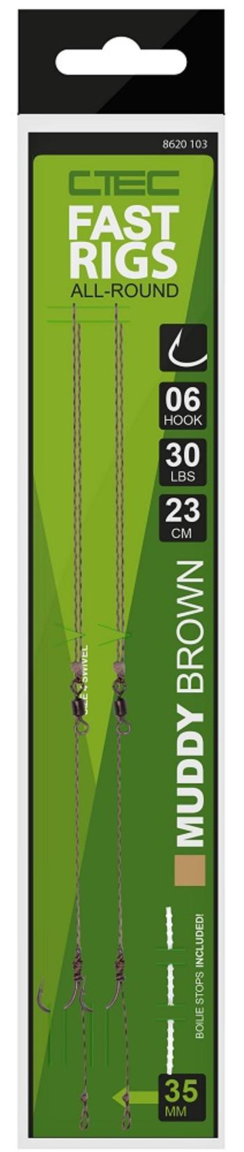 Spro náväzec c tec fast rigs weedy barbless zelená 23 cm 30 lb 2 ks - veľkosť háčika 4