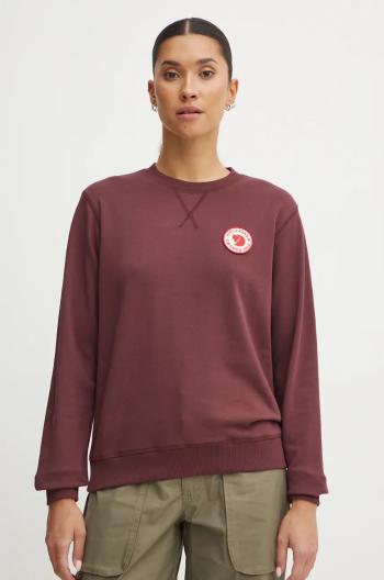 Tepláková mikina Fjallraven 1960 Logo Badge vínová barva, F87230.357