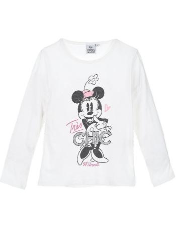 Minnie mouse bílé dívčí tričko s dlouhými rukávy vel. 98