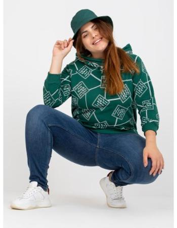 Dámská mikina s kapucí plus size DIANN zelená  