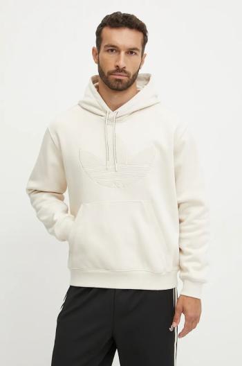 Mikina adidas Originals Hooded Sweat pánská, béžová barva, s kapucí, s aplikací, JN5969